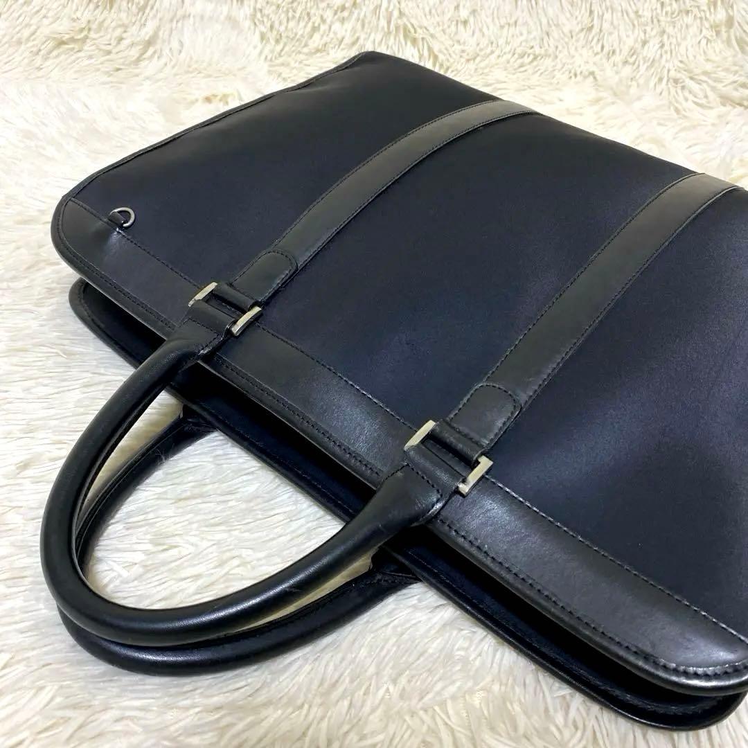 バーバリー ビジネスバッグ ノバチェック ロゴプレートナイロン レザー　ブラック