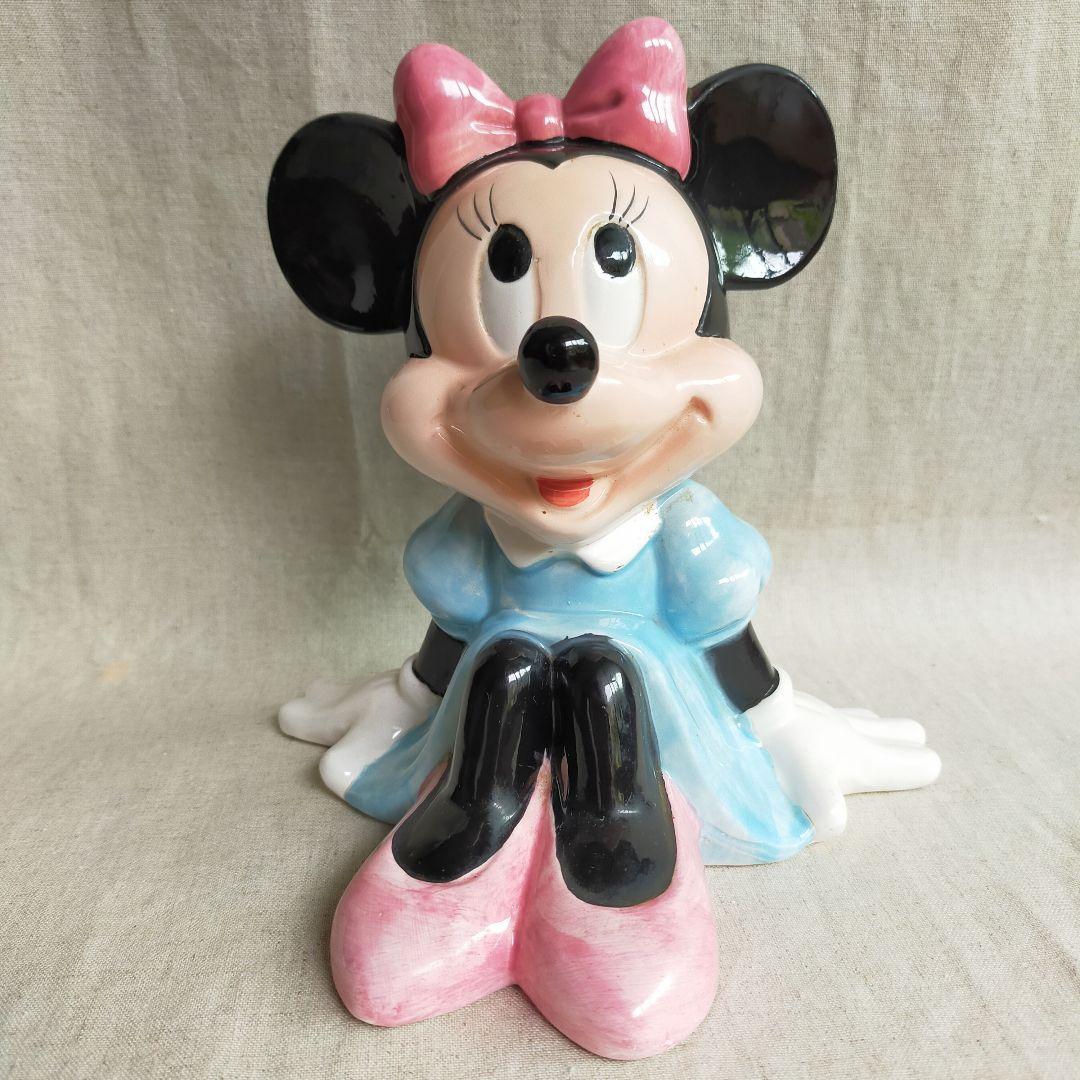 超美品】ミニーちゃんディズニーアンティーク陶器 貯金箱 - メルカリ