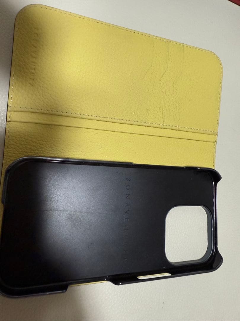 BONAVENTURA iPhone16pro エトープ×イエロー iphone16 手帳 型 ケース