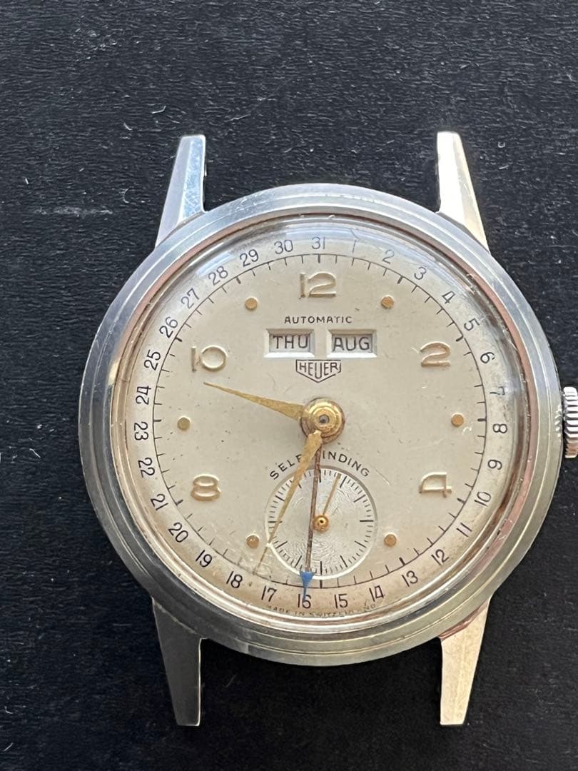 ホイヤー　ヴィンテージ　トリプルカレンダー　ゼンマイ切れ