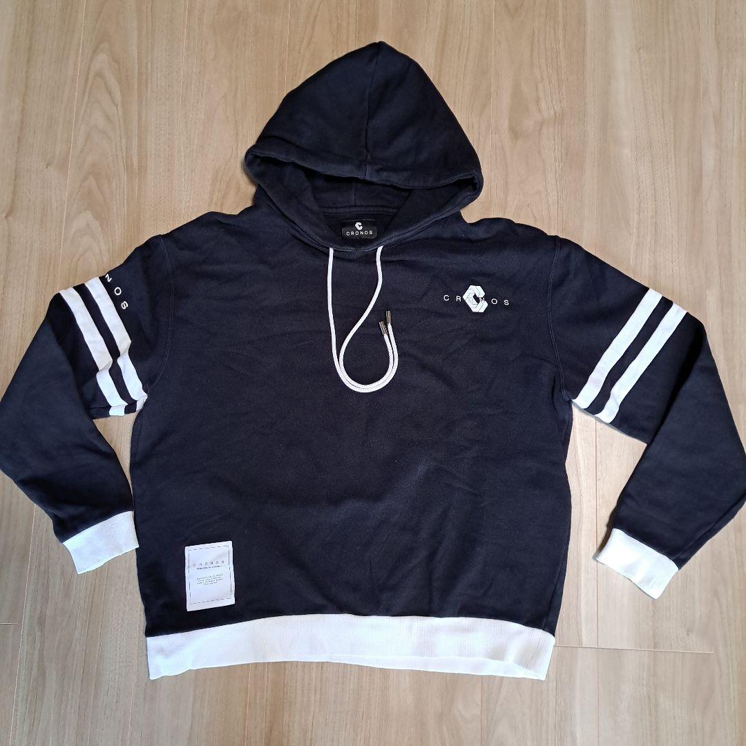 クロノスCRONOSフード付きパーカー ブラックスウェット