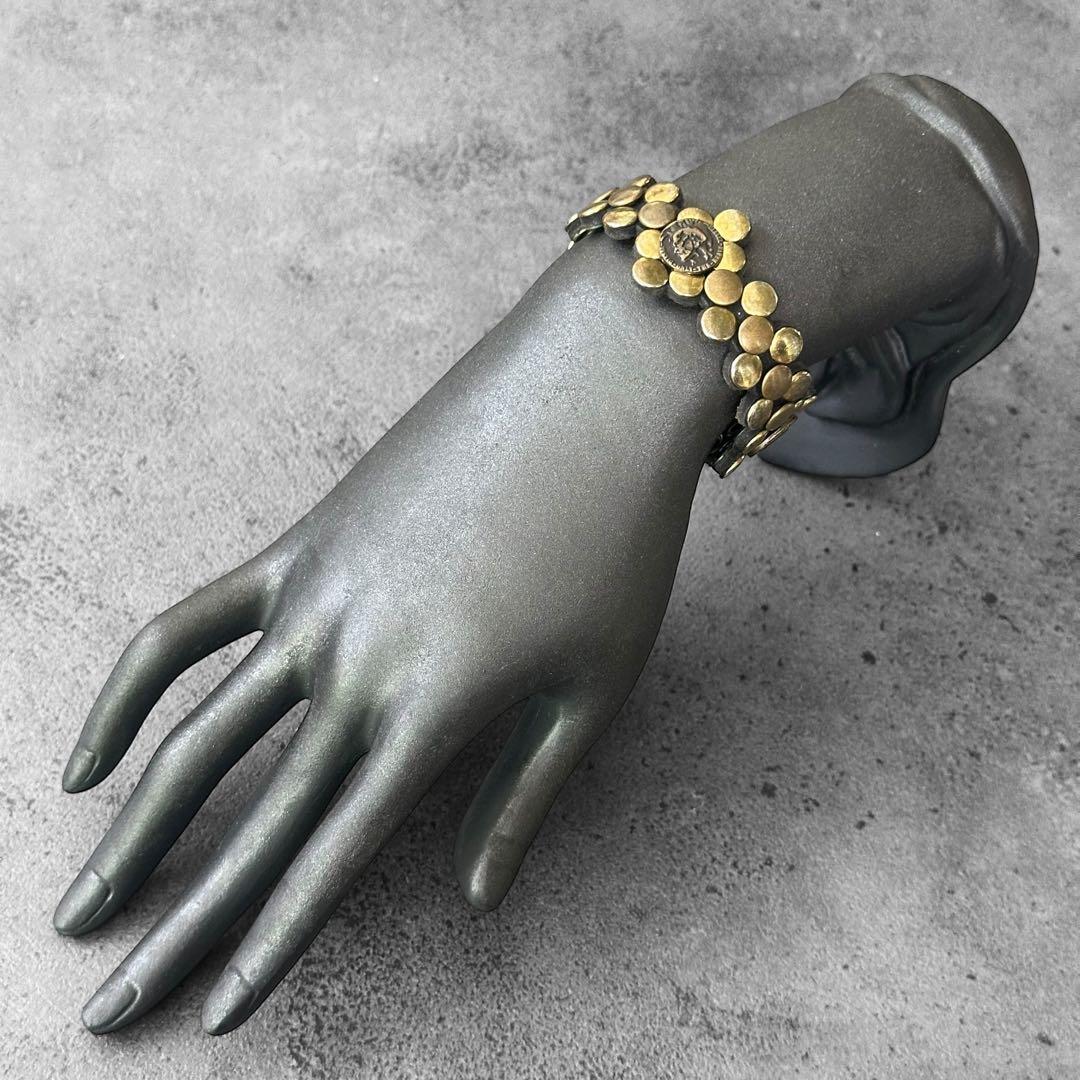 超希少✨DIESEL y2k 00s ブレイブマン スタッズ　レザーブレスレット