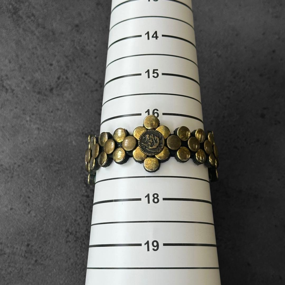 超希少✨DIESEL y2k 00s ブレイブマン スタッズ　レザーブレスレット