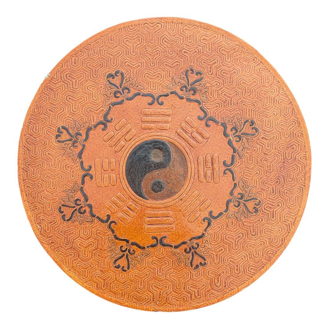 李朝 太極図 八卦 青海波 座布団 伝統工芸 骨董 古美術 古民具 アンティーク