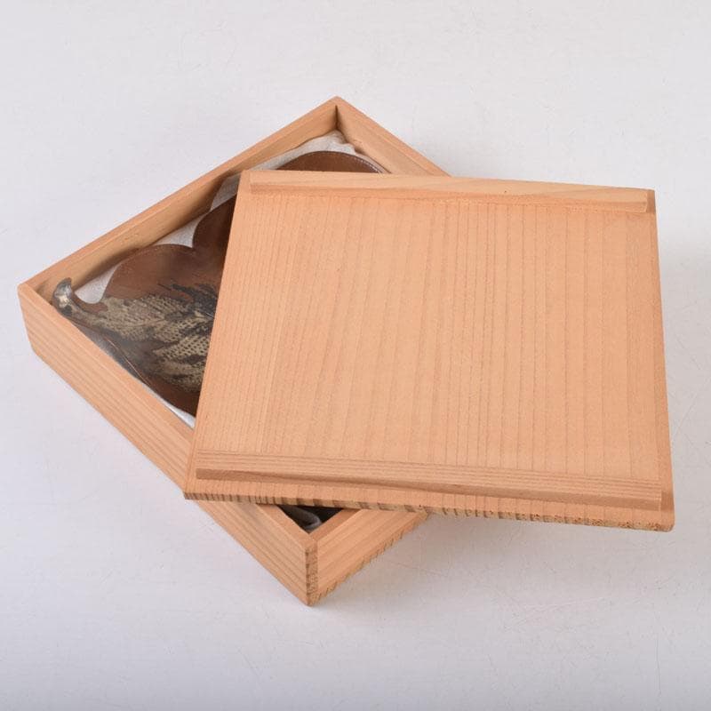 高岡銅器 西村義光作 鋳銅 葉形 盆 共箱 V 8542