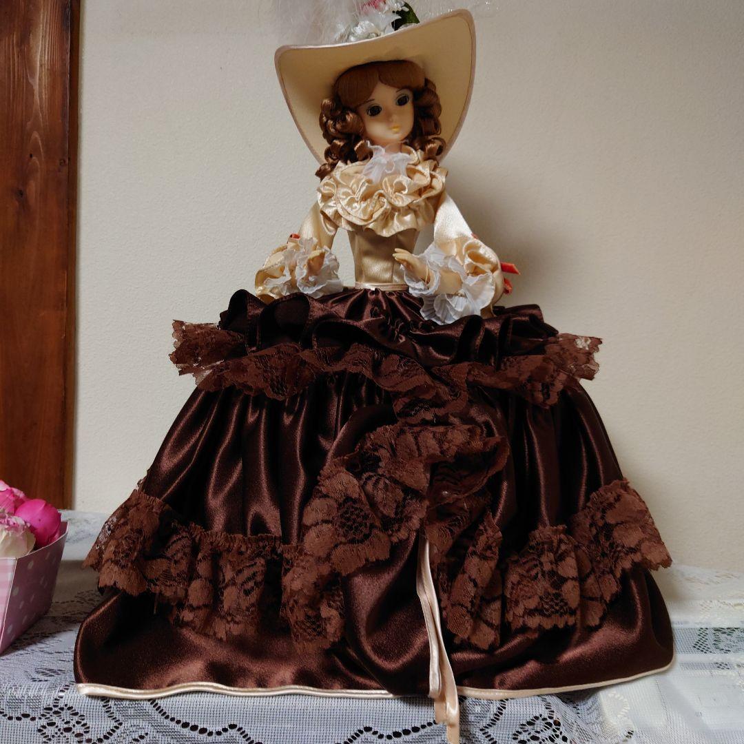 フランス人形 昭和レトロ アンティーク 上品な顔立ちとドレス ガラス