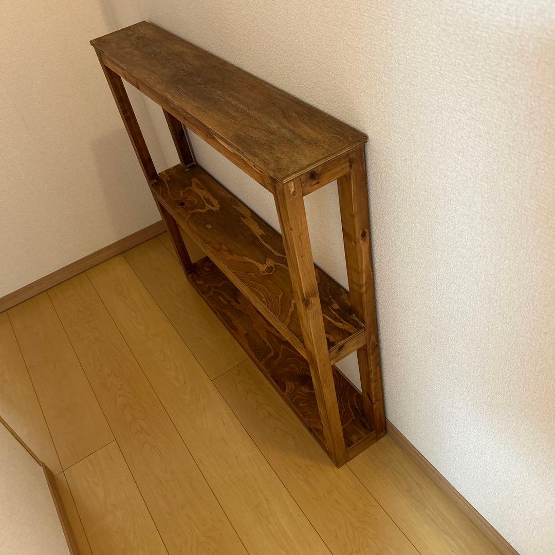 アンティーク風スリムラック 棚 ハンドメイド 飾り棚
