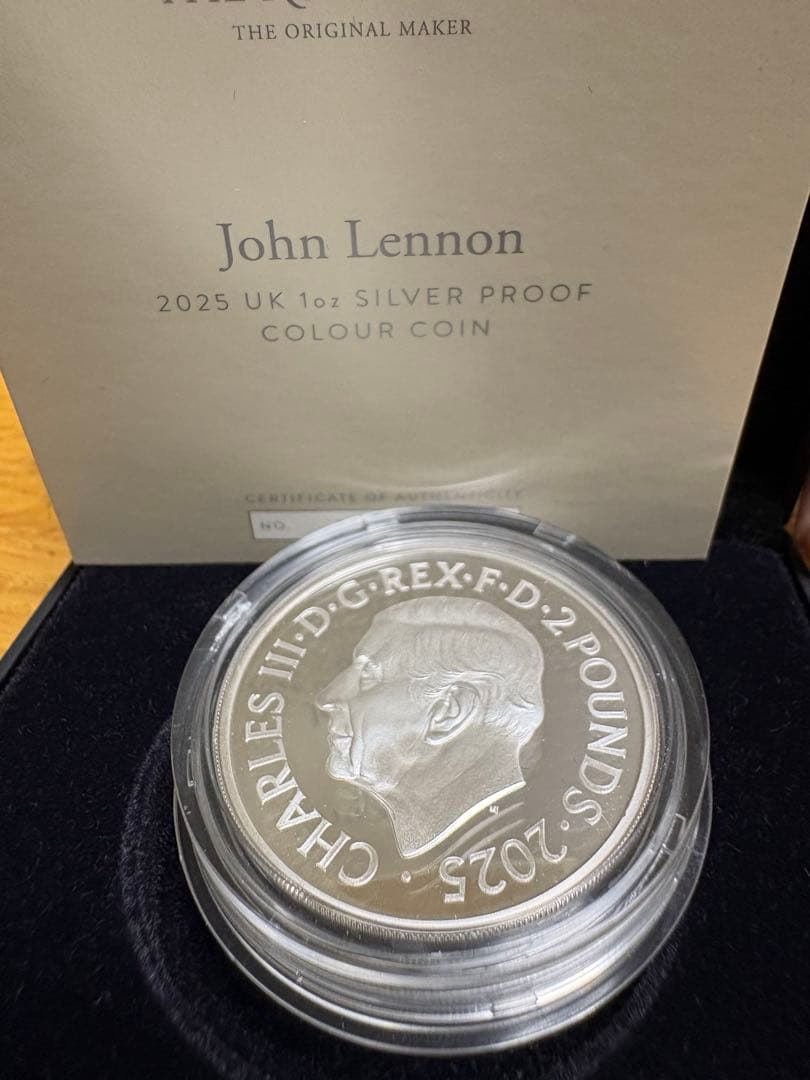 ジョン・レノン 1オンス純銀 カラーコイン 限定5000枚 ビートルズ