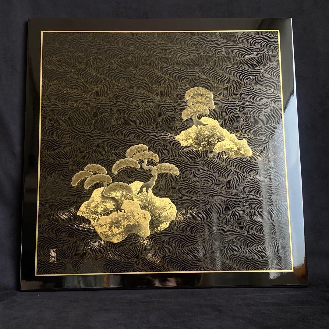 【美品】アートパネル　漆器　金蒔絵　掛け軸　小さな掛け軸　パネル　漆アート　松島
