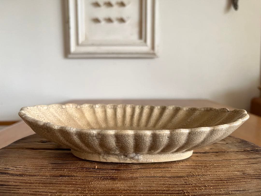 御深井 古瀬戸 菊花皿 アンティーク 骨董 瀬戸 御深井焼 鉄絵輪花