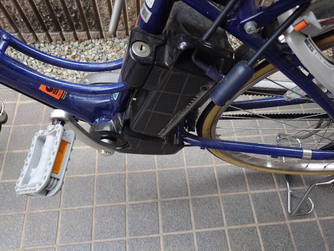 電動アシスト自転車 青色 前バスケット付き パナソニック電動アシスト