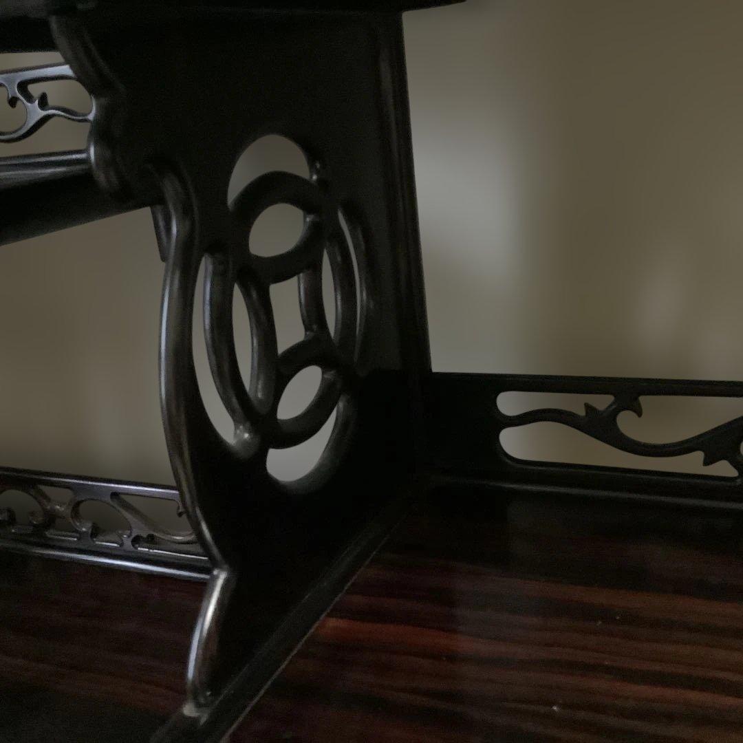 美品 レトロ 飾り棚 違い棚 茶棚 茶道 紫檀 木製 和家具 彫刻