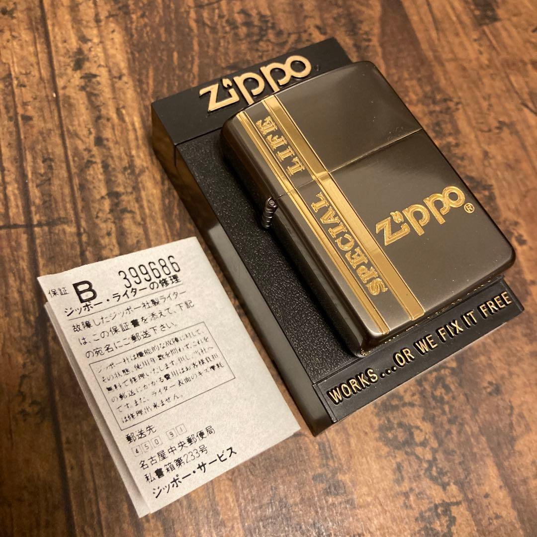 ZIPPO イタリック 1987年製 ガンメタ＆ゴールド