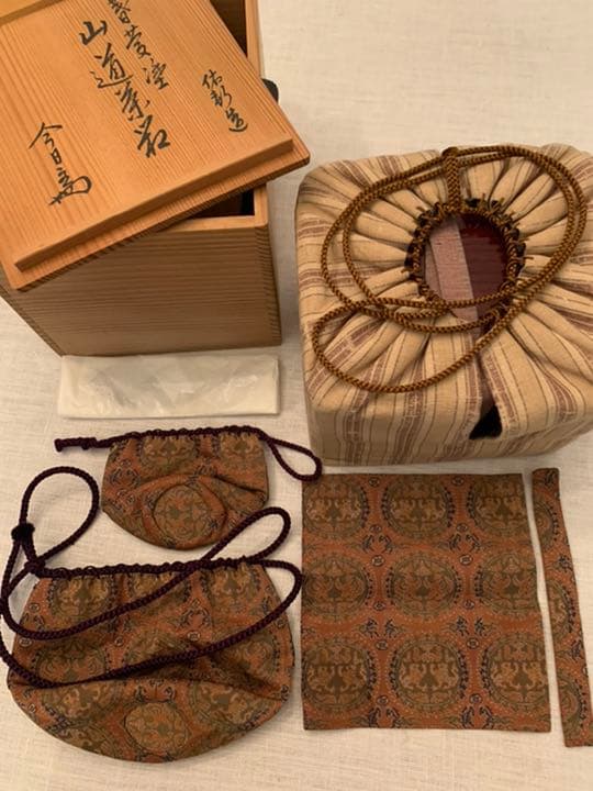 岩井佑軒作 春慶塗山道茶箱 今日庵書付け