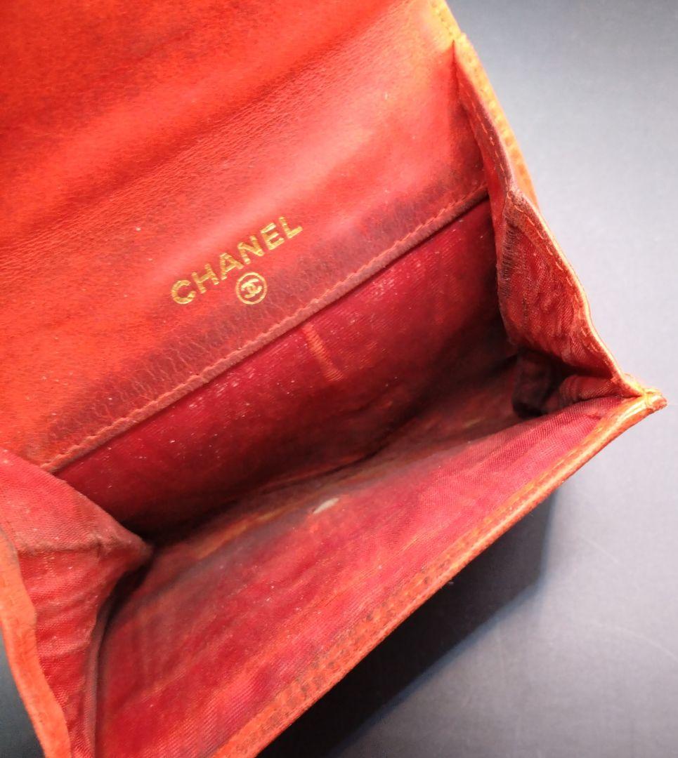 CHANEL ケース 小銭入れ 財布 ココマーク キャビアスキン 赤