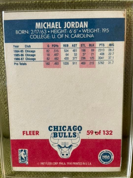 ジョーダンカード 1987年 Fleer 2年目