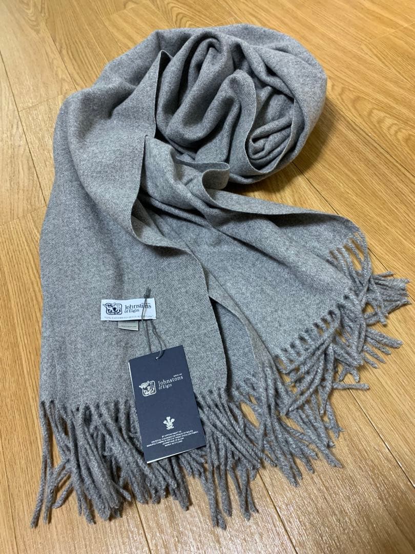 末使用ジョンストンズ大判カシミア グレー ストール - メルカリ