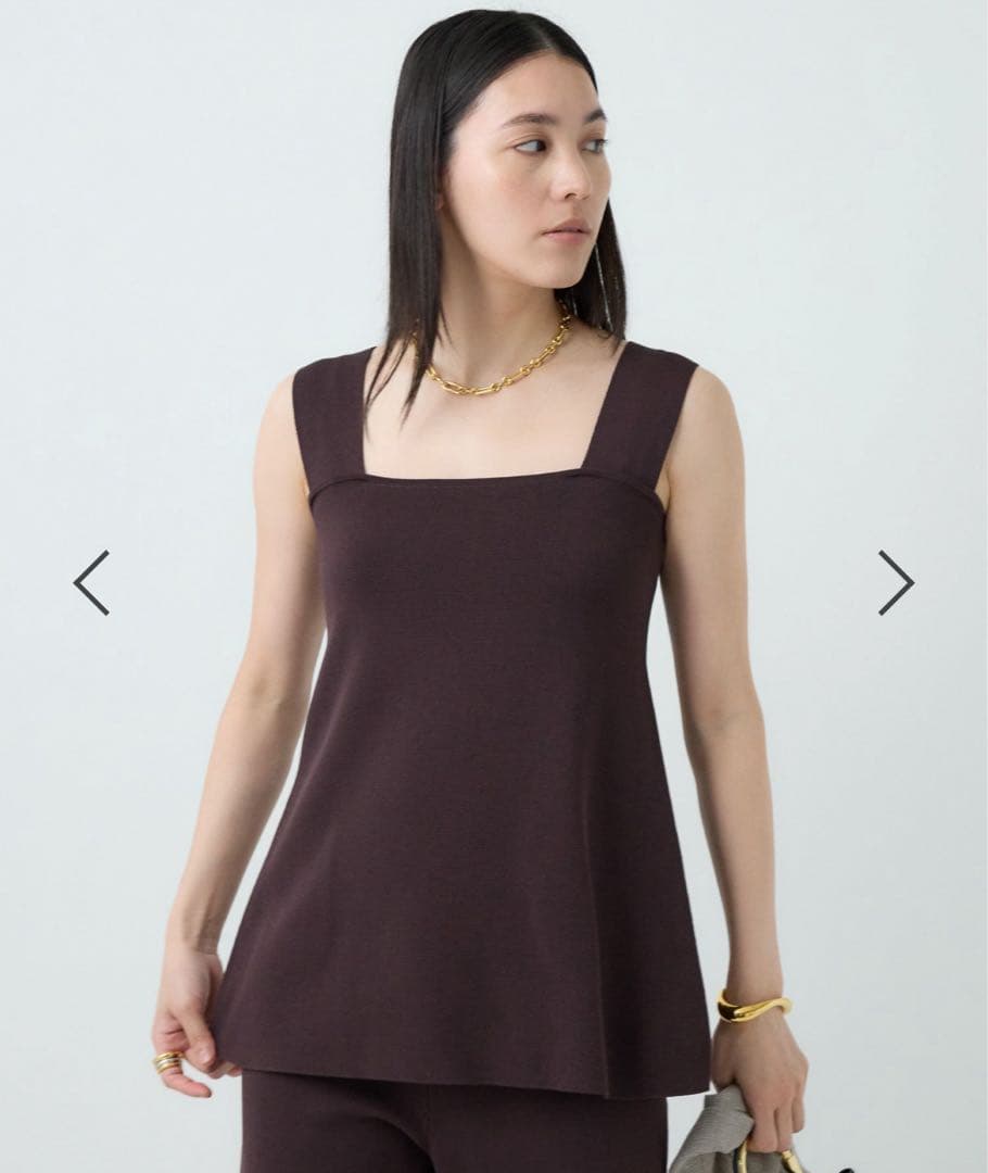 Chaosカオス シルクコンフレアタンク 黒