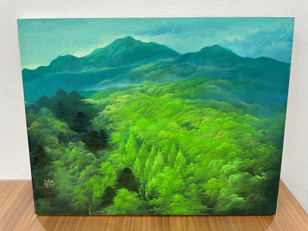 日本画 佐倉功起 緑快 風景画 日本画 佐倉功起 緑晨