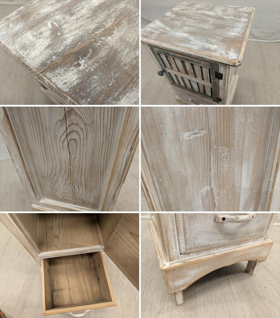 展示品 木製 シャビー ハンドメイド キャビネット 収納棚 食器棚 花台