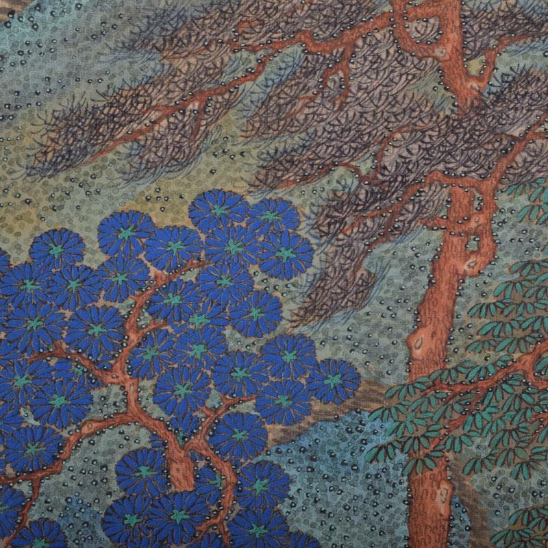 掛軸 田能村正東山人画賛 山水人物漢詩図 共箱 C 8679A