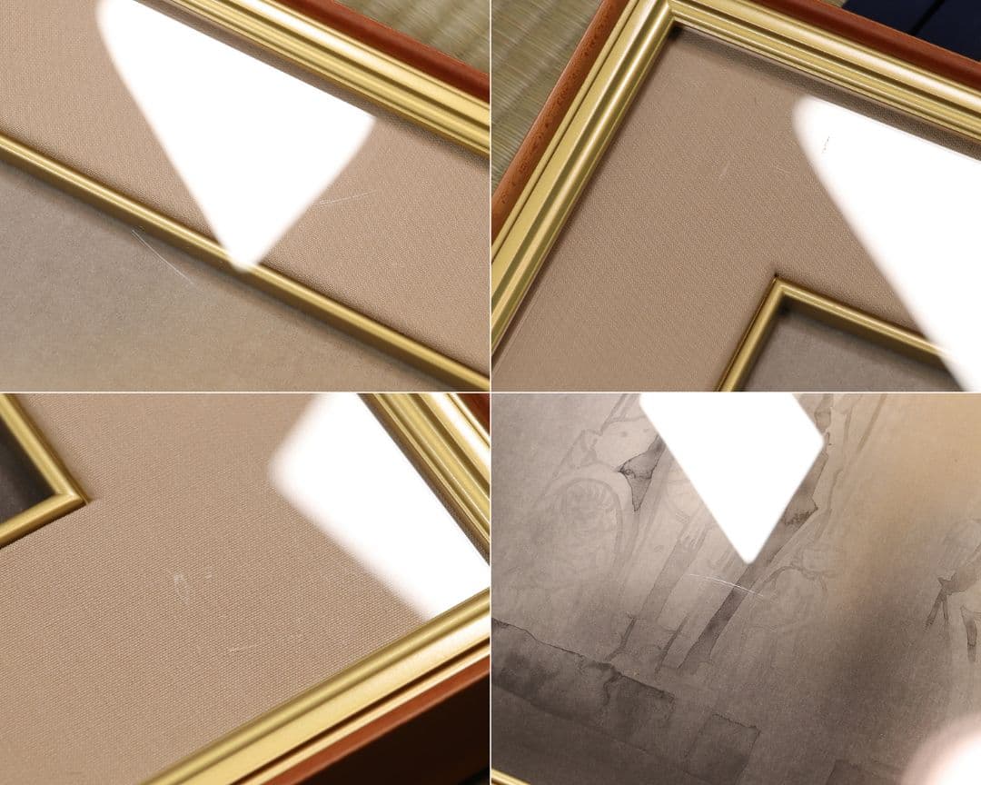 真作】佐藤隆良 紙本肉筆 金彩墨彩 仏画 日本画 額装 アクリル板