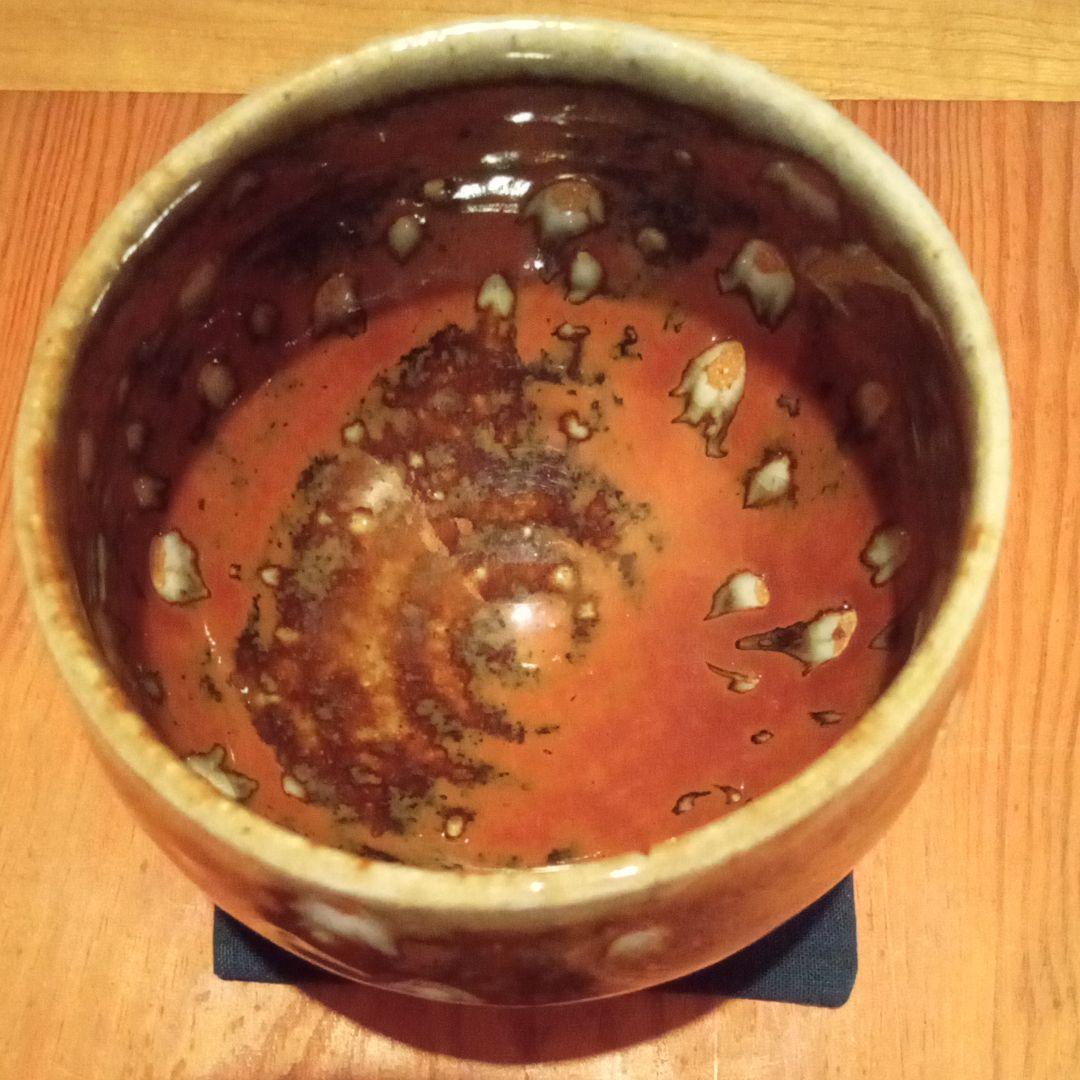 【 真作 最上位作 超希少珍品 】河井寛次郎 ( 展覧会出品作:鐵釉霰碗)