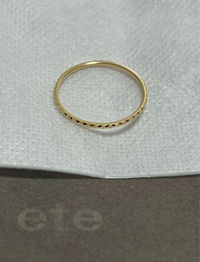 ete クレール　スタッズカットリング　15号　K18