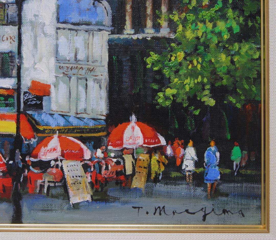 前島智夫 「 レ・アル の街」F8 油絵 油彩画 風景画 フランス パリ