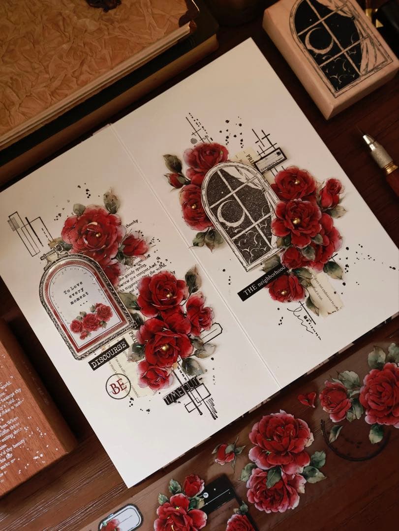 壹洱原创《旧日红笺》海外マスキングテープ　マステ 【2563】