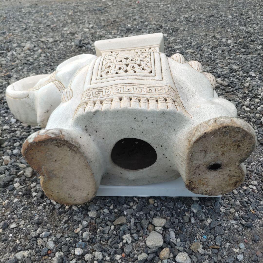 陶器製　象　花台　置物　インテリア アンティーク アジアン　オブジェ