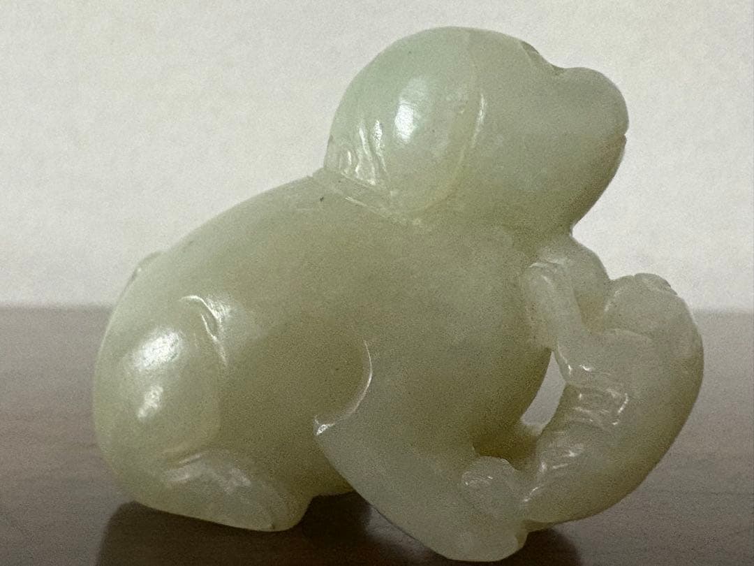 石？玉？の中国的置物　犬の親子　中国美術　4.5cm 48g