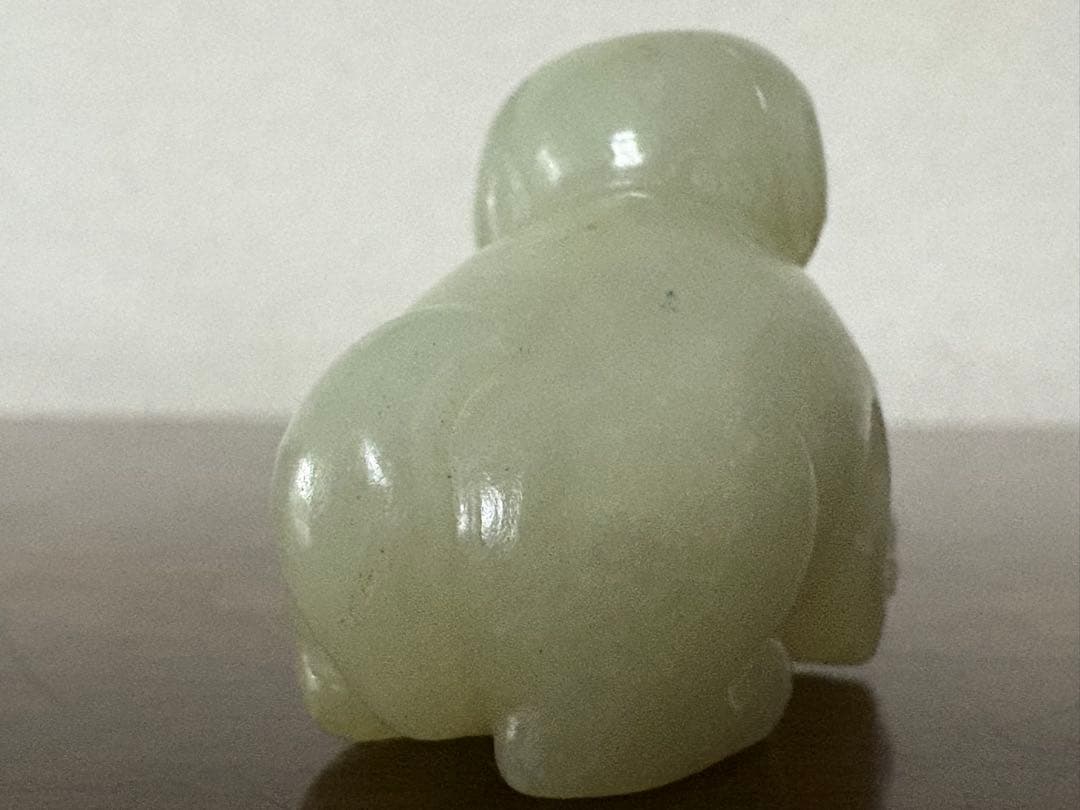 石？玉？の中国的置物　犬の親子　中国美術　4.5cm 48g