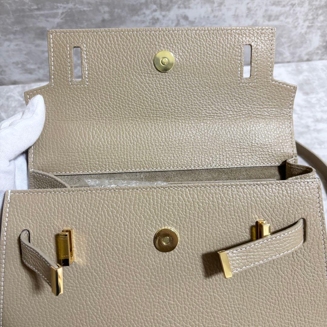 H291 未使用級✨ テディブレイク　ハンドバッグ　2way レザー　チャーム