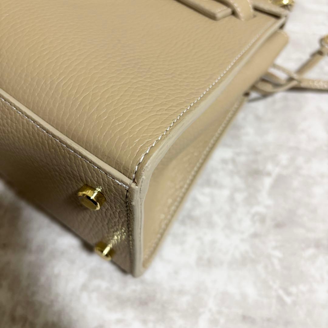 H291 未使用級✨ テディブレイク　ハンドバッグ　2way レザー　チャーム