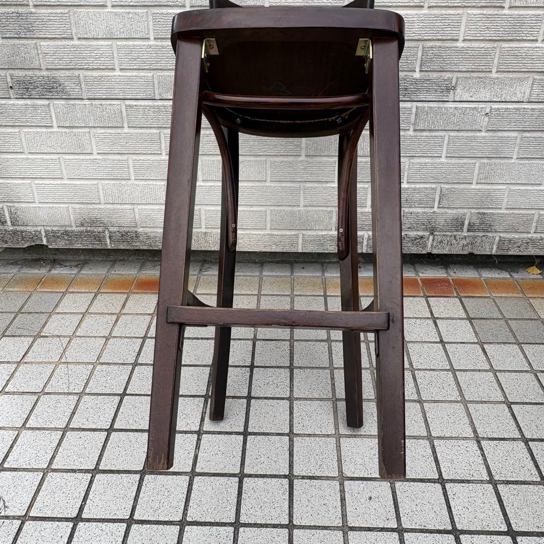② 北欧レトロ 木製椅子 ベントウッドハイスツール バーチェア ビンテージ