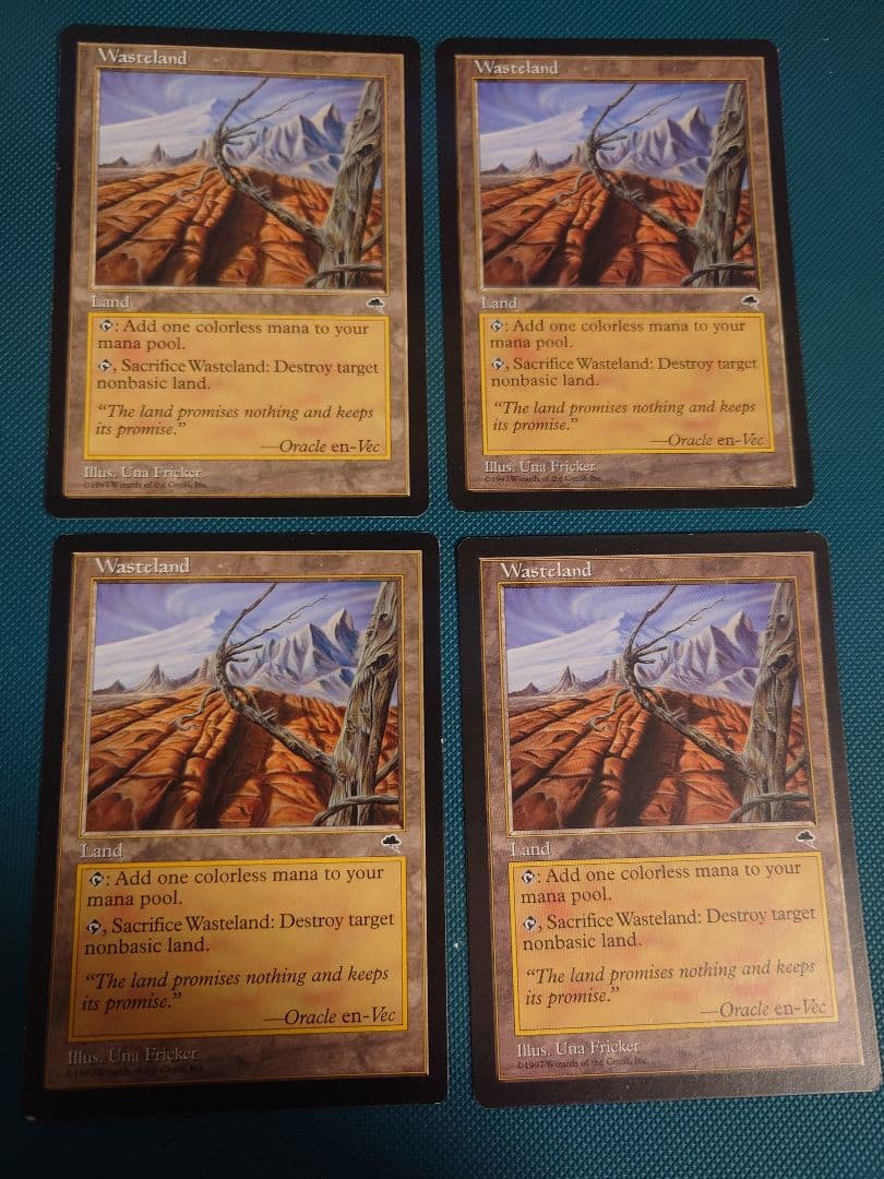 迅*寧様 不毛の大地　Wasteland　４枚セット 迅*寧様 不毛の大地 Wasteland 4枚セット MTG TMP 不毛の大地 4枚