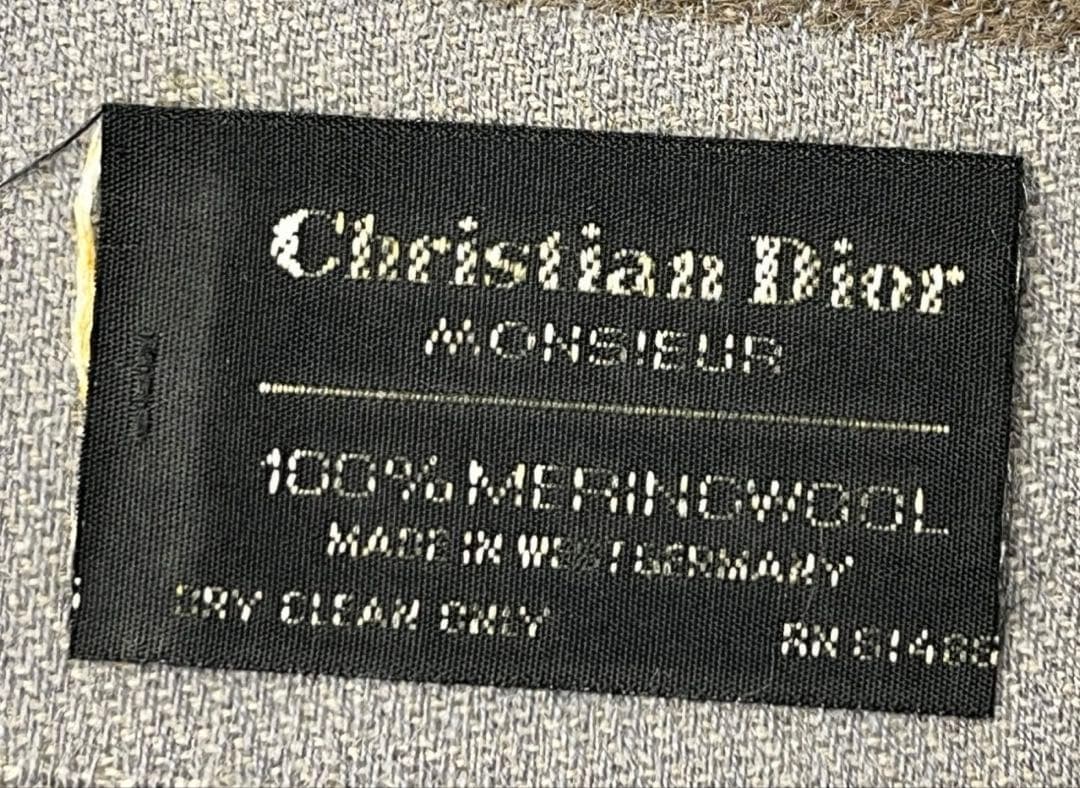 ChristianDiorトロッター柄総柄ウールマフラーブルー系