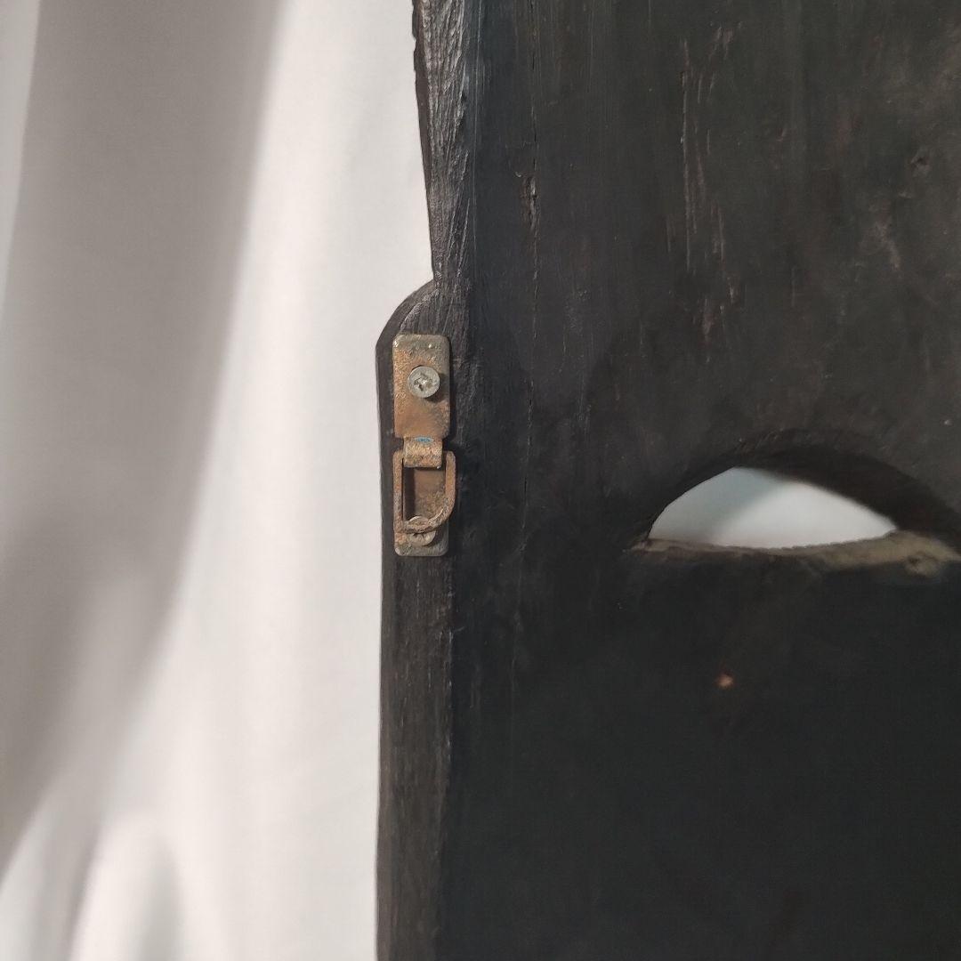 c【亀裂あり】 タンザニア 木製 彫刻 木彫り 面 特大