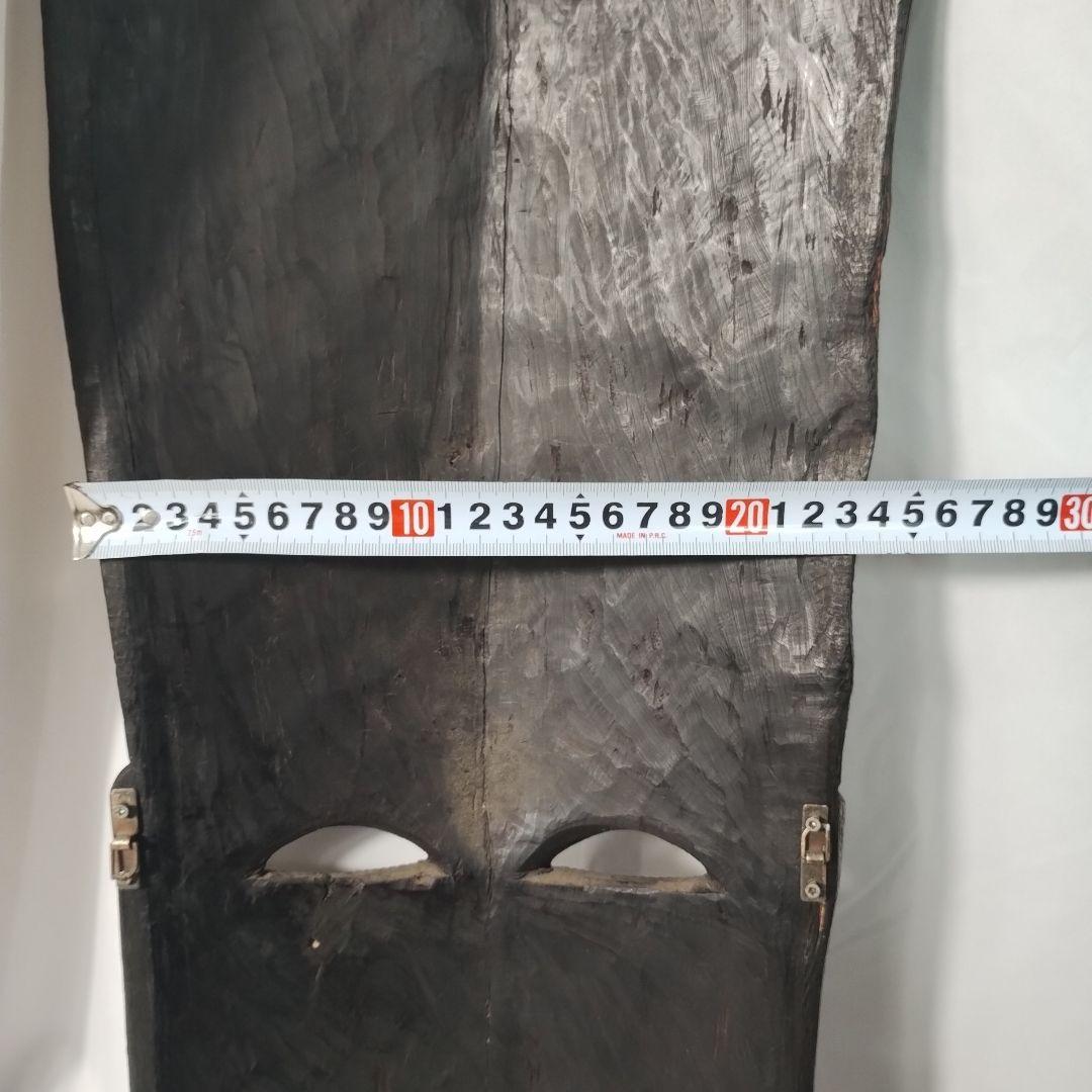 c【亀裂あり】 タンザニア 木製 彫刻 木彫り 面 特大