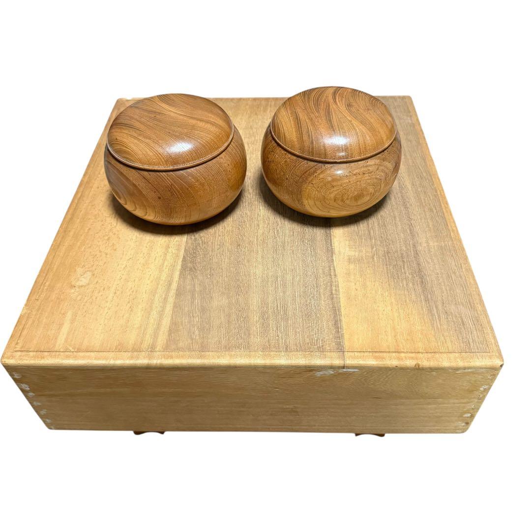 【極美品】本榧碁盤＆蛤碁石182個セット桐覆い 布カバー付き