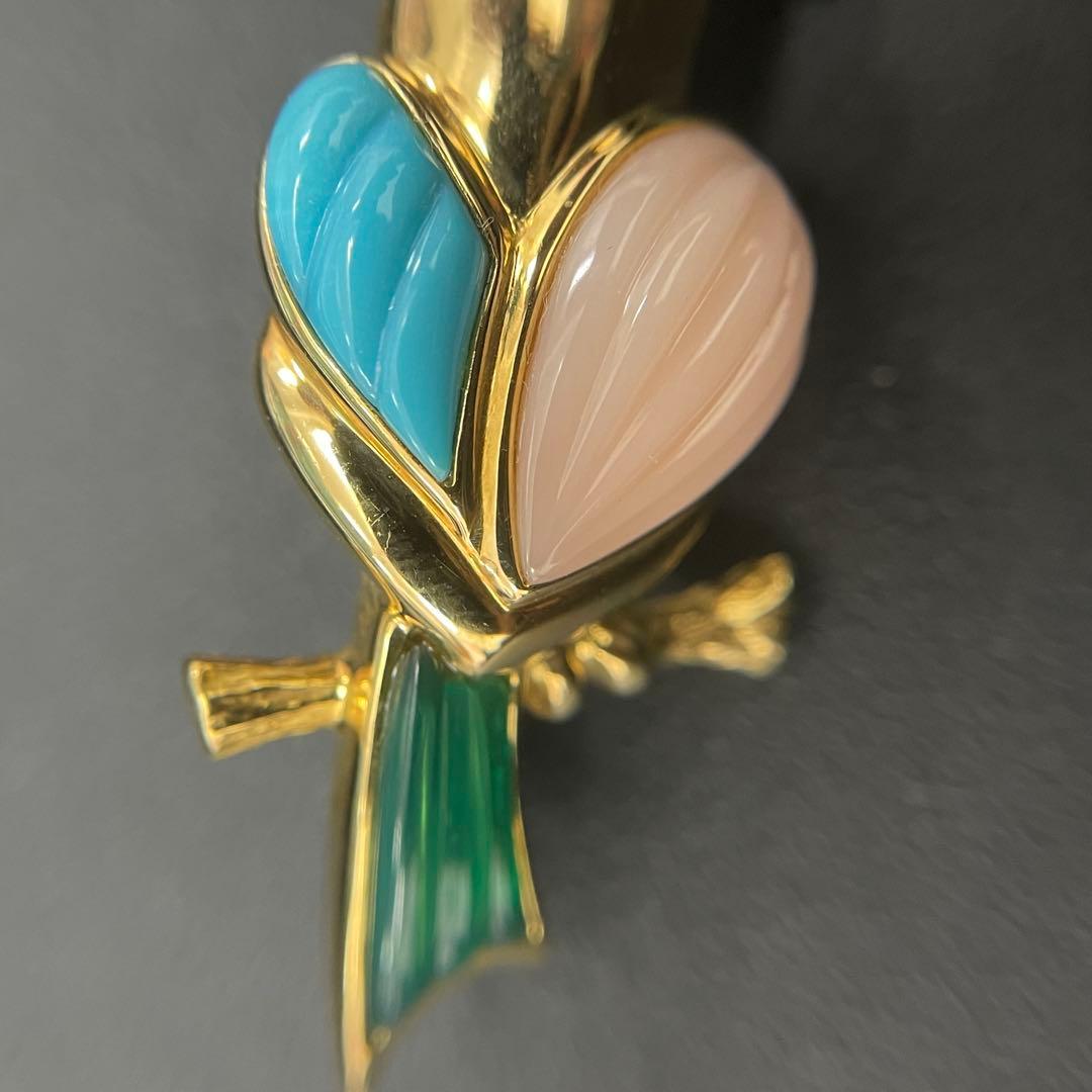 K18 鳥モチーフデザインブローチ