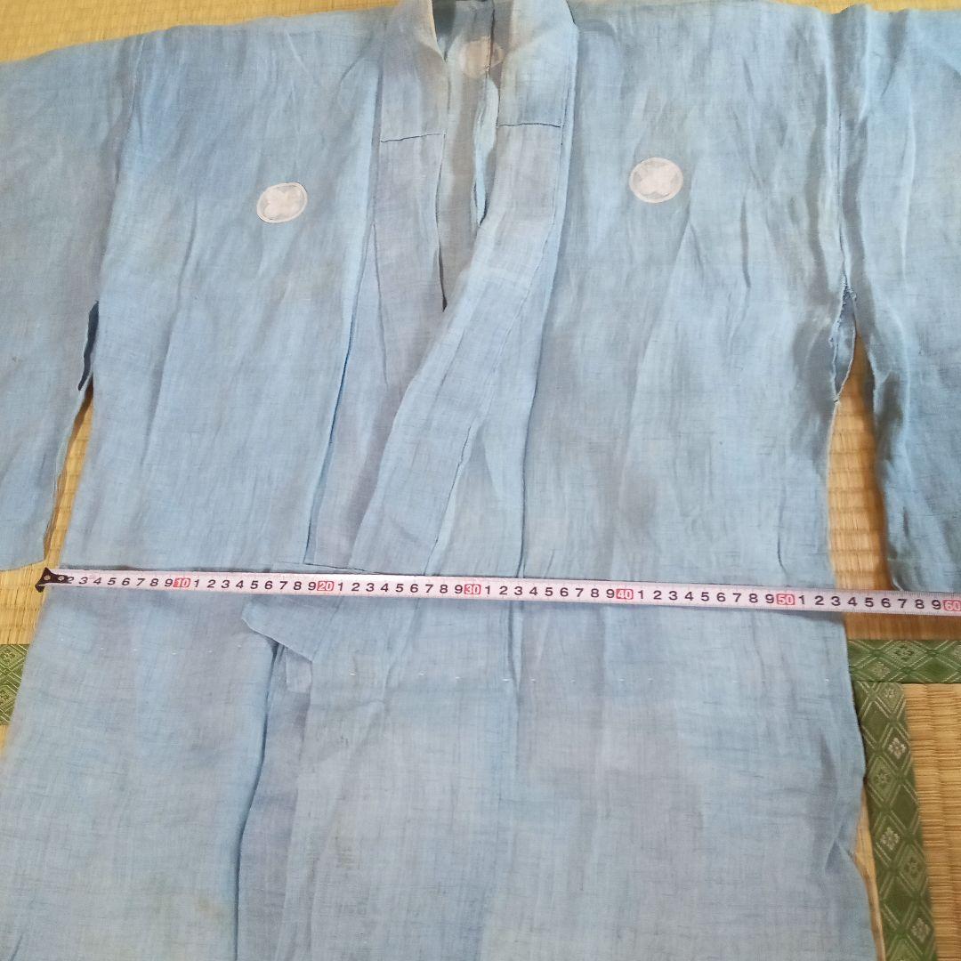 藍染め古布 赤穂浅野家家紋付 藍染め古着 ボロ藍染 藍染め 家紋
