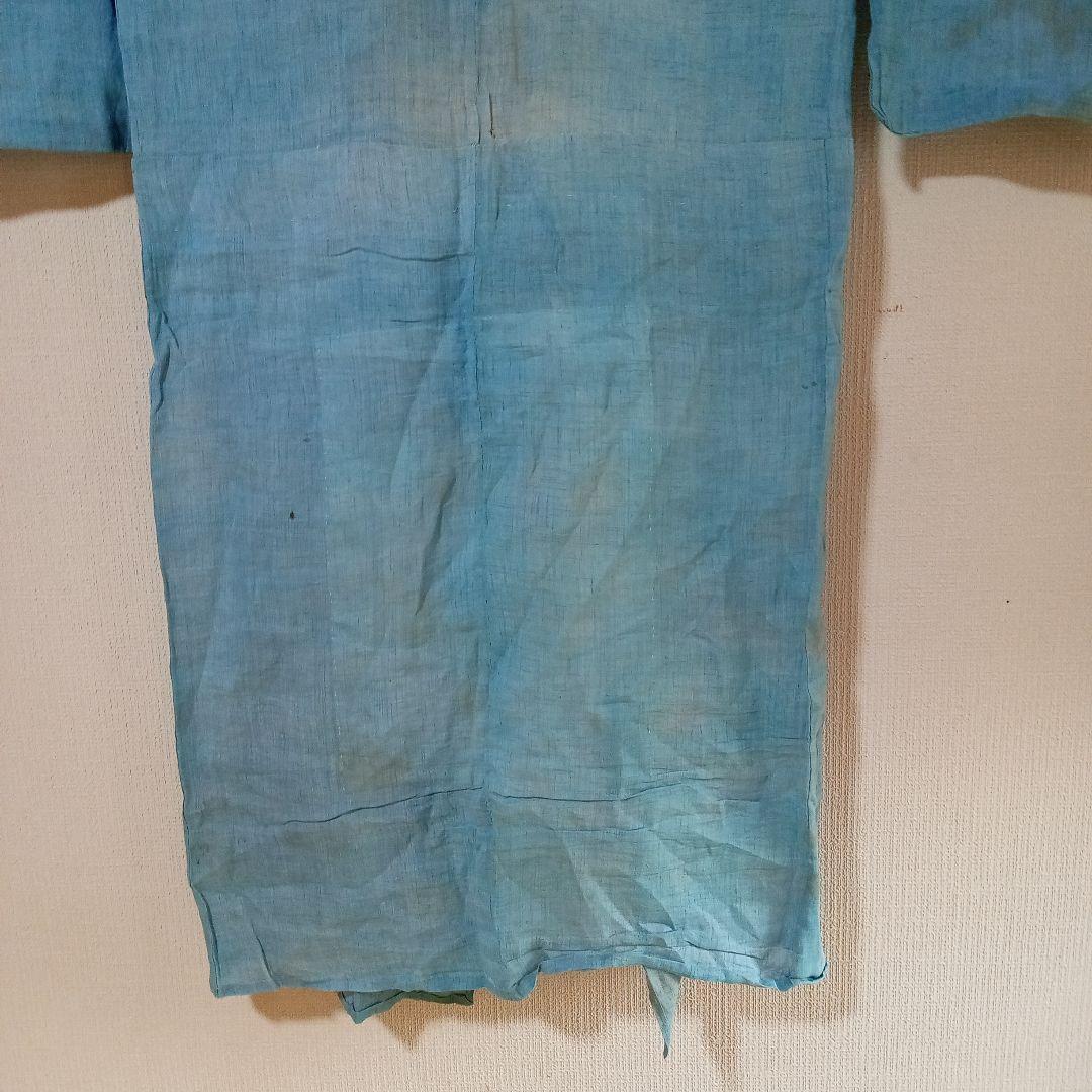 藍染め古布 赤穂浅野家家紋付 藍染め古着 ボロ藍染 藍染め 家紋