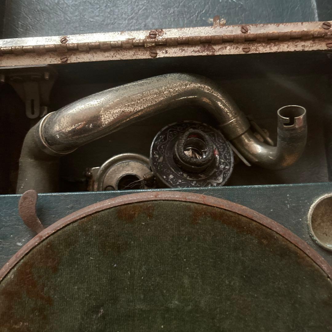 ビンテージ！昭和初期 ドイツ製 ポータブル 蓄音機 おまけあり