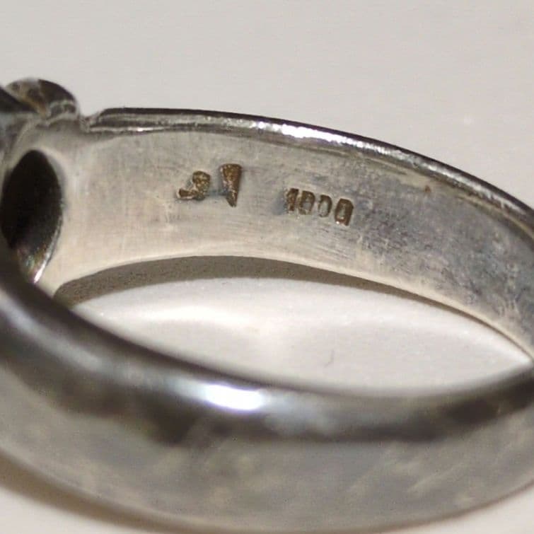 【純銀】22号 シルバー1000 インディアンジュエリー タイガーアイ 刻印あり