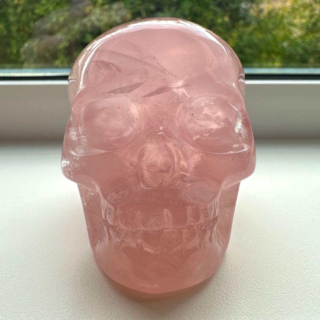 ローズクォーツ スカル マダガスカル 濃いめ ピンク 天然石
