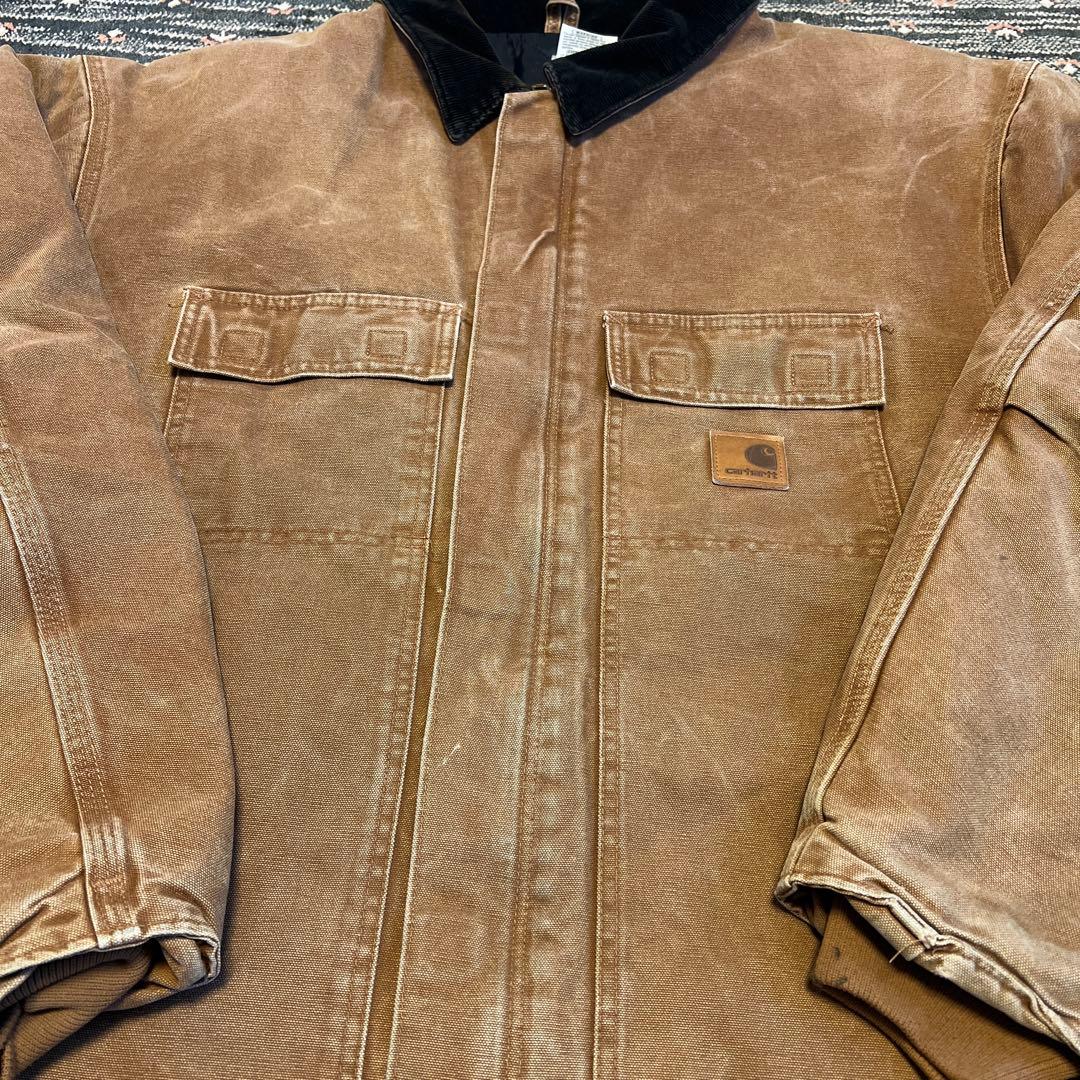 【フェード】Carhartt ブラウンコットンジャケット　ビックサイズ