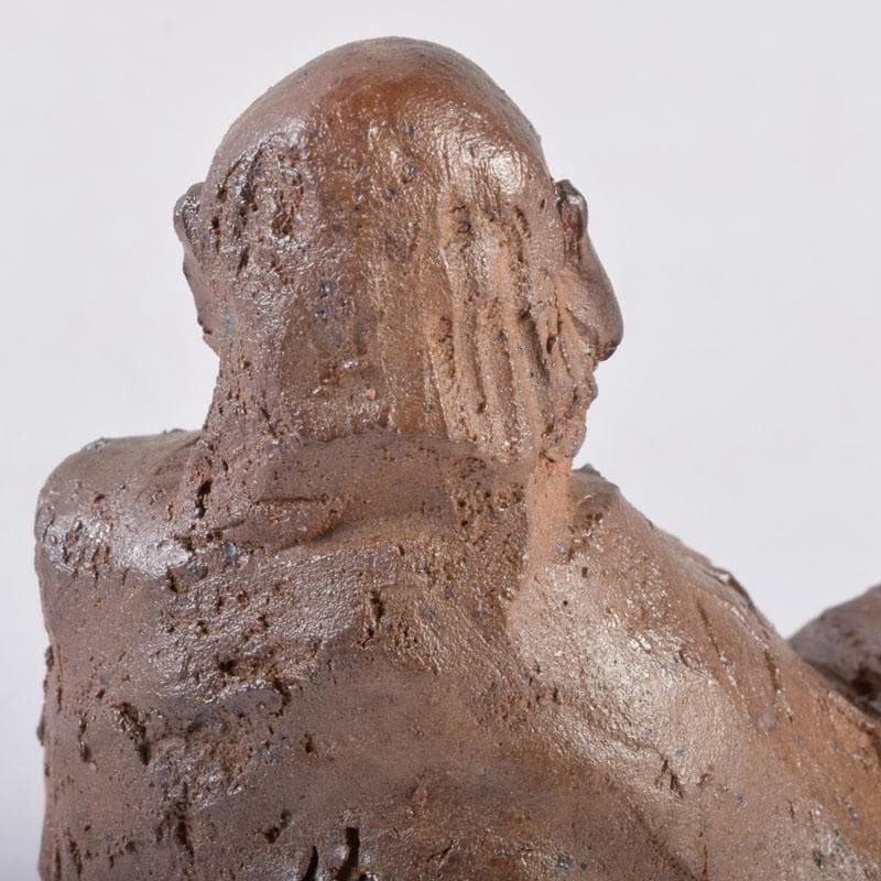 信楽焼 達磨像 置物 在銘 共箱 C 8472