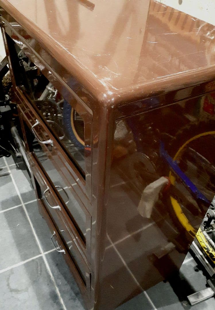 DULTON ダークブラウン キャビネット 3段 - キャビネット・サイド